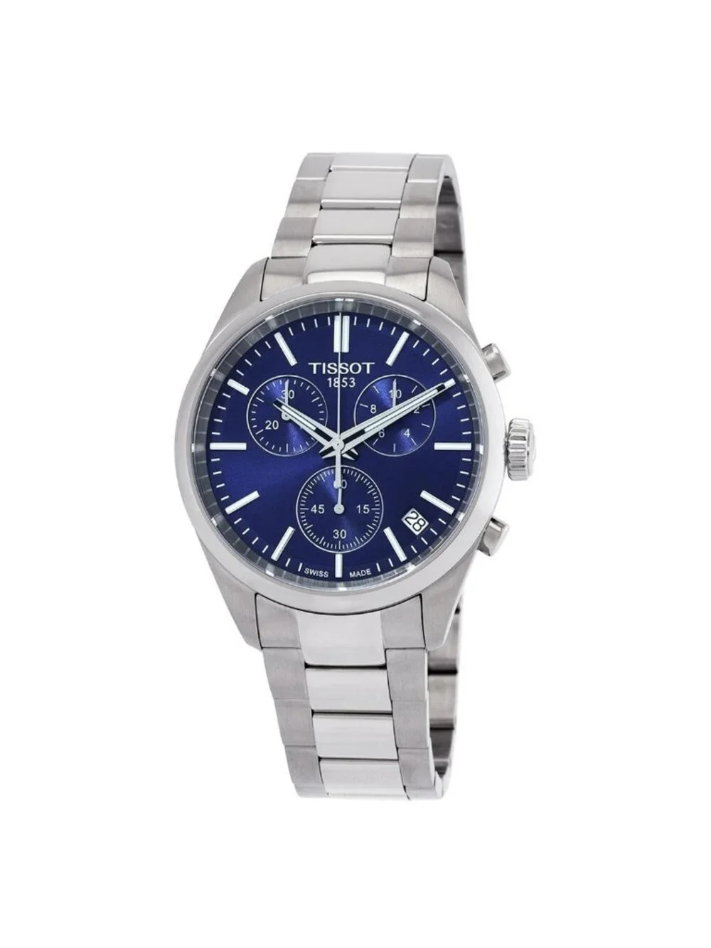 NWT Tissot PR 100 Chronograph Quartz Blue Dial Men's Watch T1504171104100